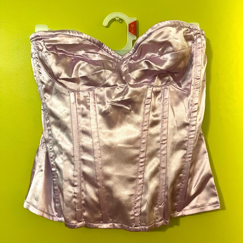 🌸 lilac satin corset top